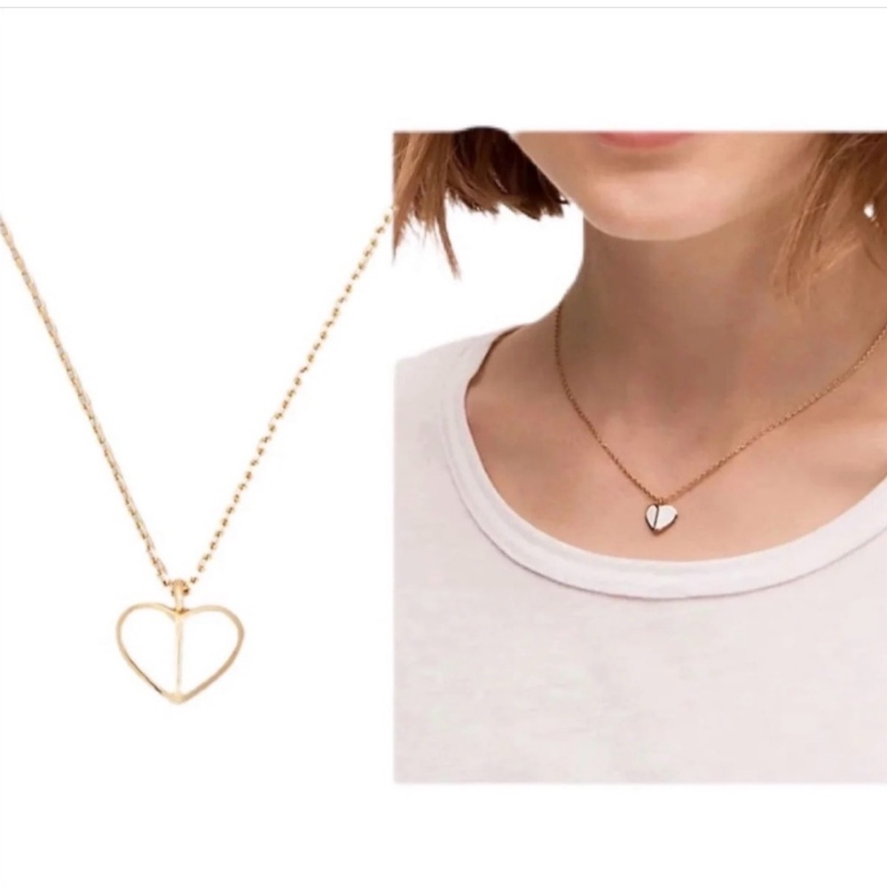 Kate Spade Heritage Spade Heart Small Pendant Necklace in white